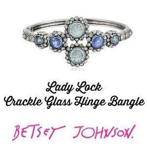 Betsey Johnson Lady Lock Crackle Glass Bangle